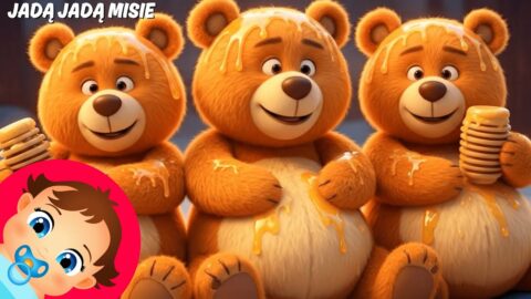 Spokojne misie w lesie pod nocnym niebem – miniatura do kołysanki „Jadą jadą misie”